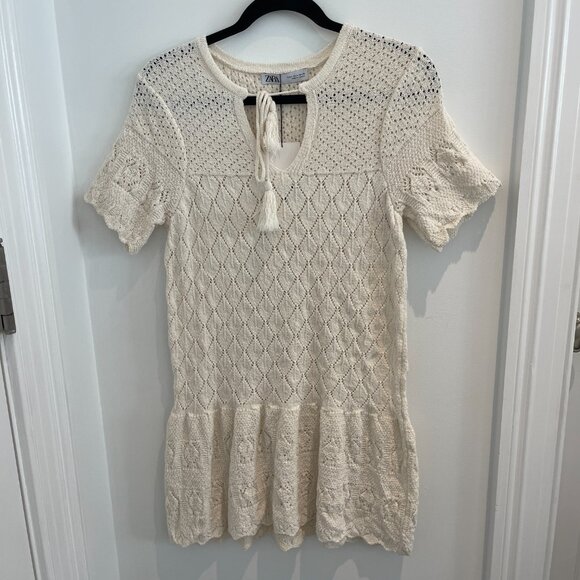 ZARA CREAM MINI DRESS NWT 4331/080/251 - Picture 4 of 9